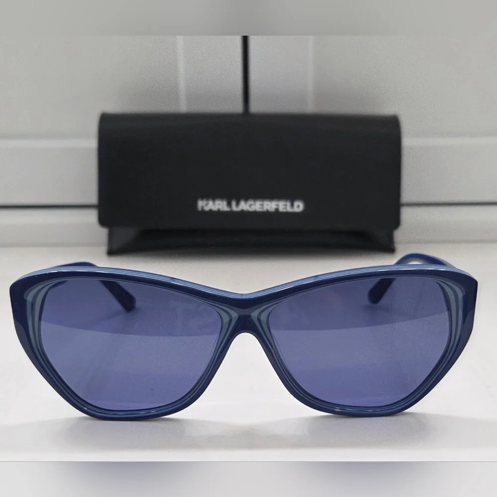 Karl Lagerfeld KL6103S Blue Cat Eye Sunglasses NWT w/ Case Retro Designer UV